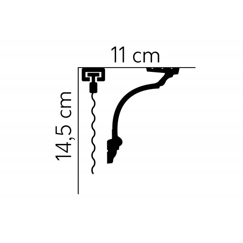 Garnýžová krycí lišta MARDOM MD156 / 14,5 cm